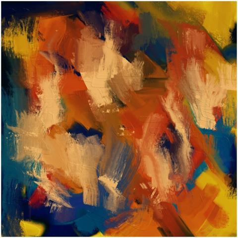 Dynamic and colorful abstract expressionism art on