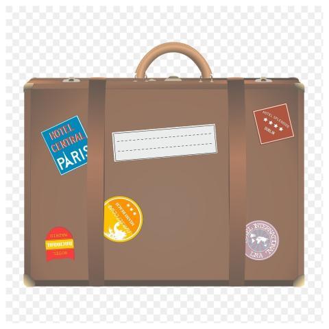 Vintage luggage png sticker, travel