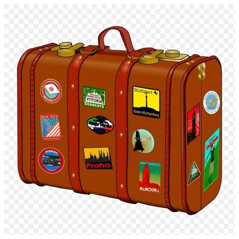 Vintage luggage png sticker, travel