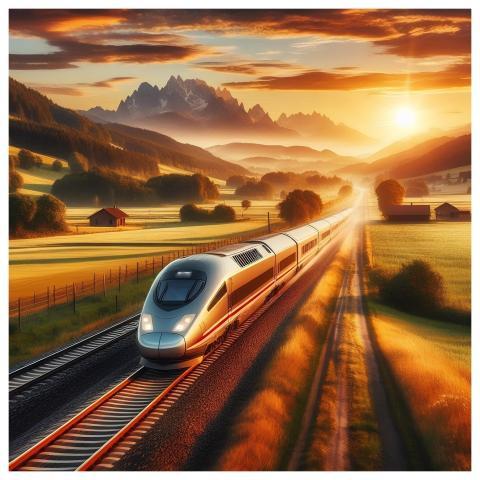 Train Railway Transportation Nature