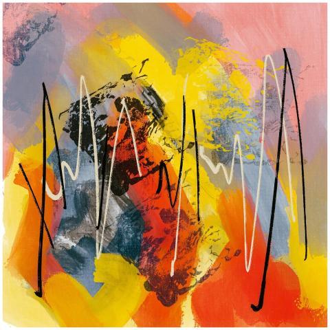 Vibrant abstract artwork featuring bold strokes an