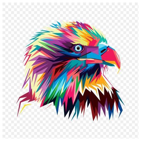 Colorful eagle png sticker, animal