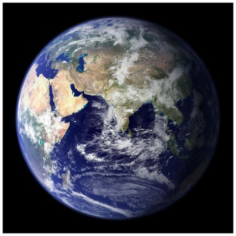 Detailed view of Earth from space highlighting con