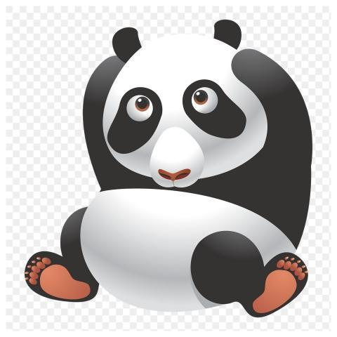Panda png sticker, cute animal