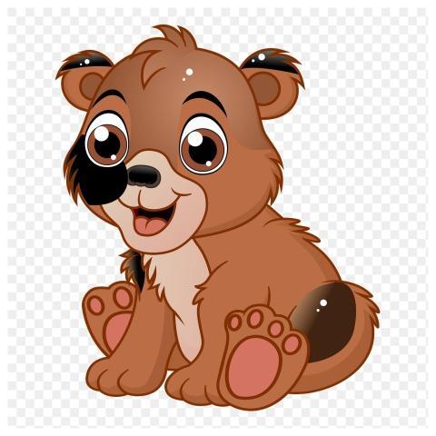Baby bear png sticker, animal