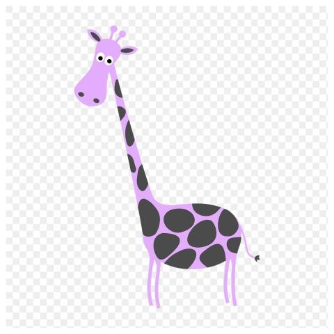 Purple giraffe png sticker, animal