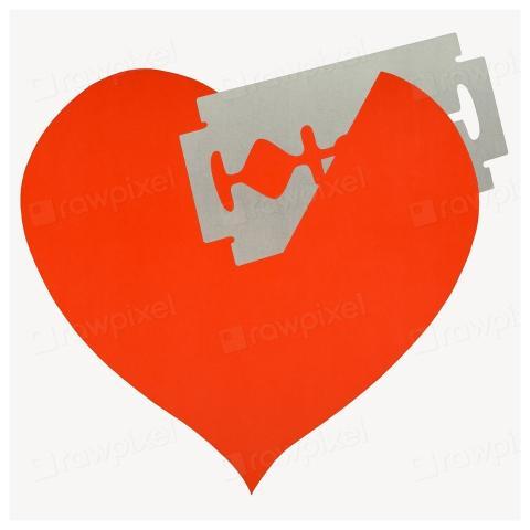 Injured heart, mental health illustration