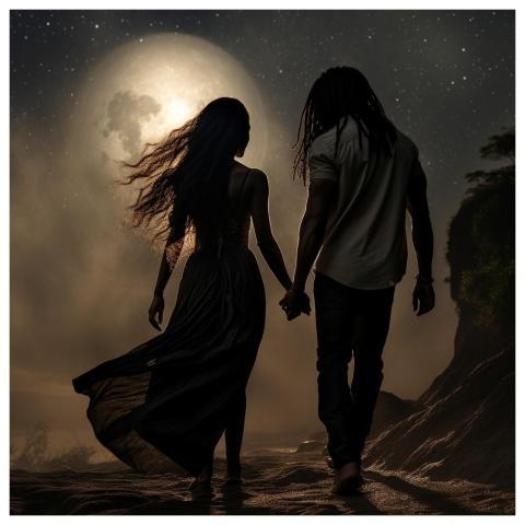 Couple Love Heart Night