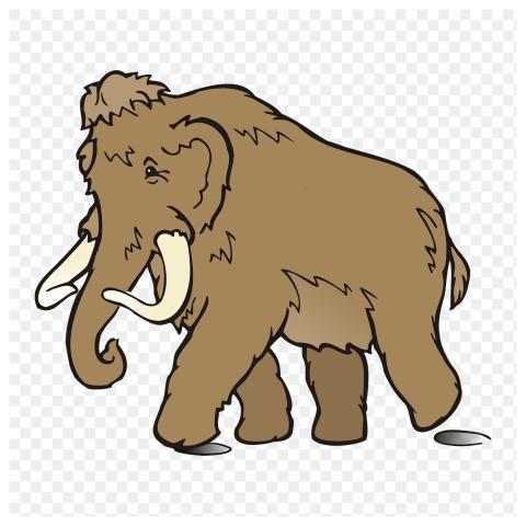 Mammoth png sticker, extinct animal