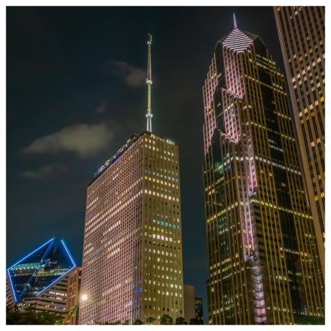 Chicago Night Building Skyscraper