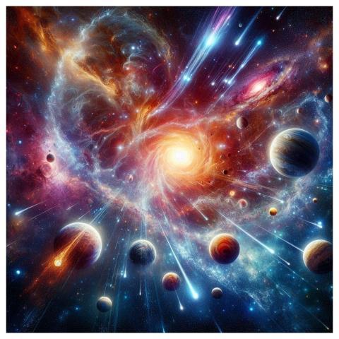 Galaxy Planets Space Glowing