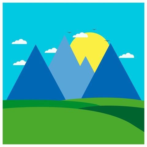 Mountains Nature Cute Cartoon