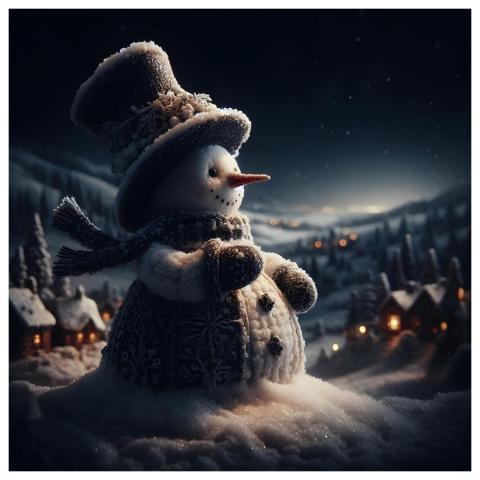 Christmas Snowman Village Lights