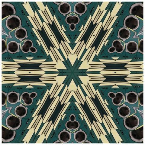 Intricate kaleidoscope pattern featuring geometric