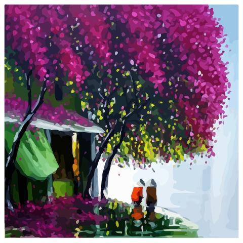 Trees People Low Poly Art Low Polygon Art