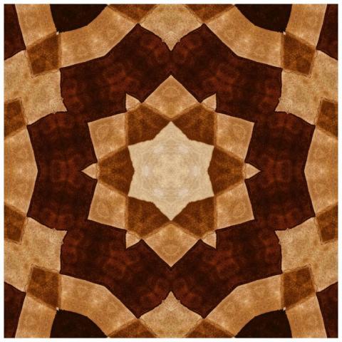Abstract geometric mosaic design with rich brown t