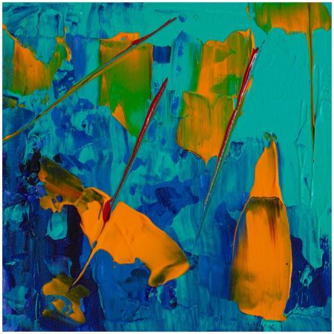 Colorful abstract painting with dynamic brush stro