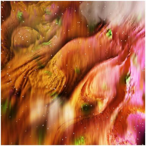 Dynamic abstract artwork featuring vibrant swirlin