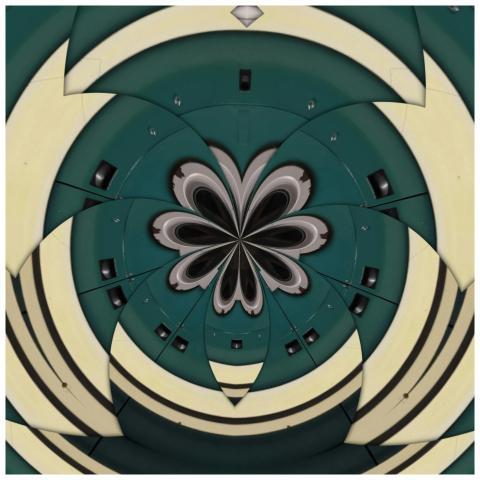 A captivating geometric abstract art piece featuri