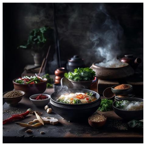 Food Bowl A Vegetable Chopsticks