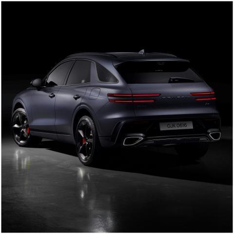 Elegant black SUV captured in a studio setting sho