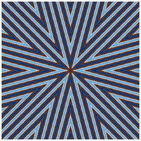 Vibrant geometric abstract art with blue and brown