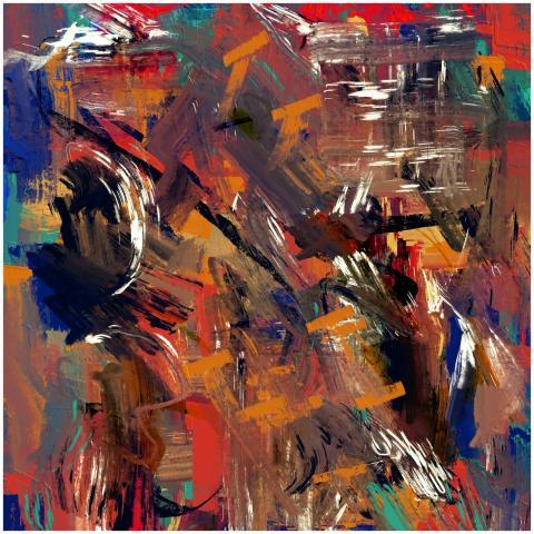 Colorful abstract expressionism artwork with bold