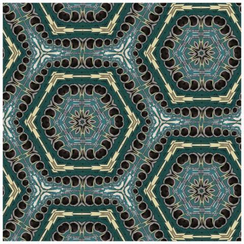 Abstract hexagonal pattern with intricate geometri