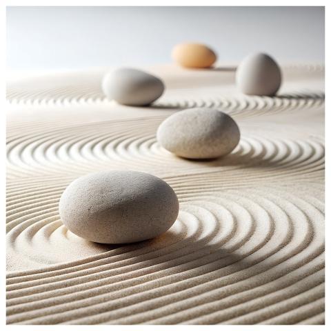 Zen Garden Stones Soft Shadows Abstract