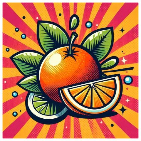 Logo Pop Art Oranges Colorful