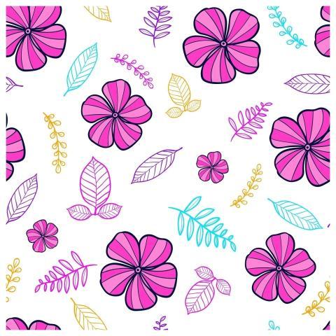 Flowers Leaves Pattern Art
