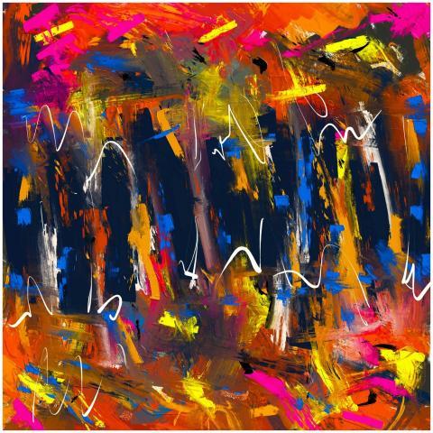 Colorful abstract art with dynamic brushstrokes an