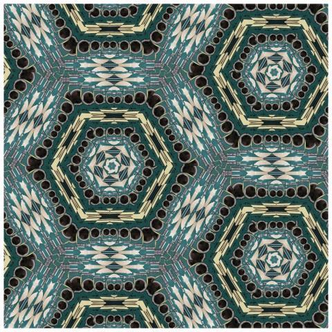 Intricate geometric pattern with hexagonal shapes