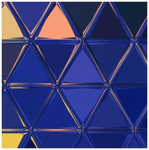 Abstract geometric pattern featuring vibrant blue