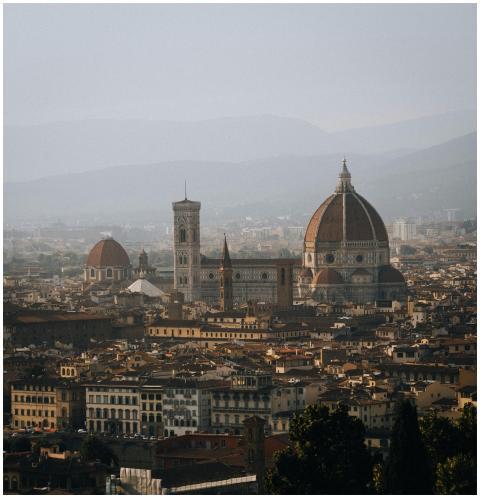 Aerial view of Florence showcasing the iconic Sant